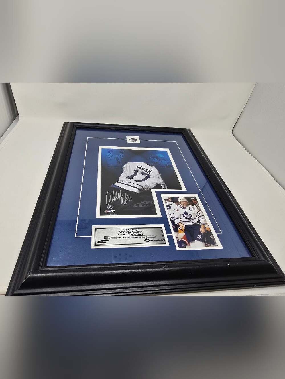 Toronto Maple Leafs Wendel Clark Autographed Signed Picture Frame NHL Hockey